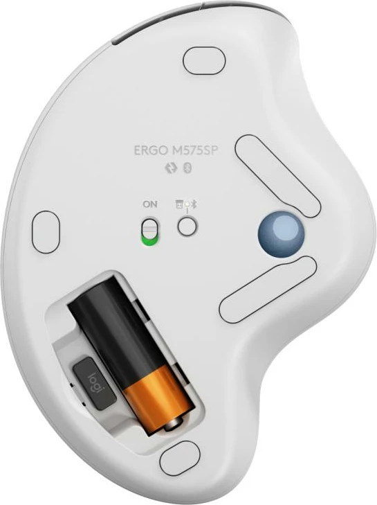 Maus trackball Logitech ERGO M575S 910-007030, wireless, Bluetooth, butona anësorë, i bardhë