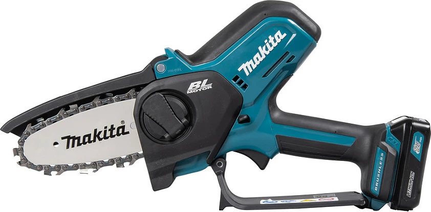 Mini sharrë zinxhir me bateri Makita UC100DZ, 12V, shinë 10 cm, pa bateri/karikues, blu/zezë