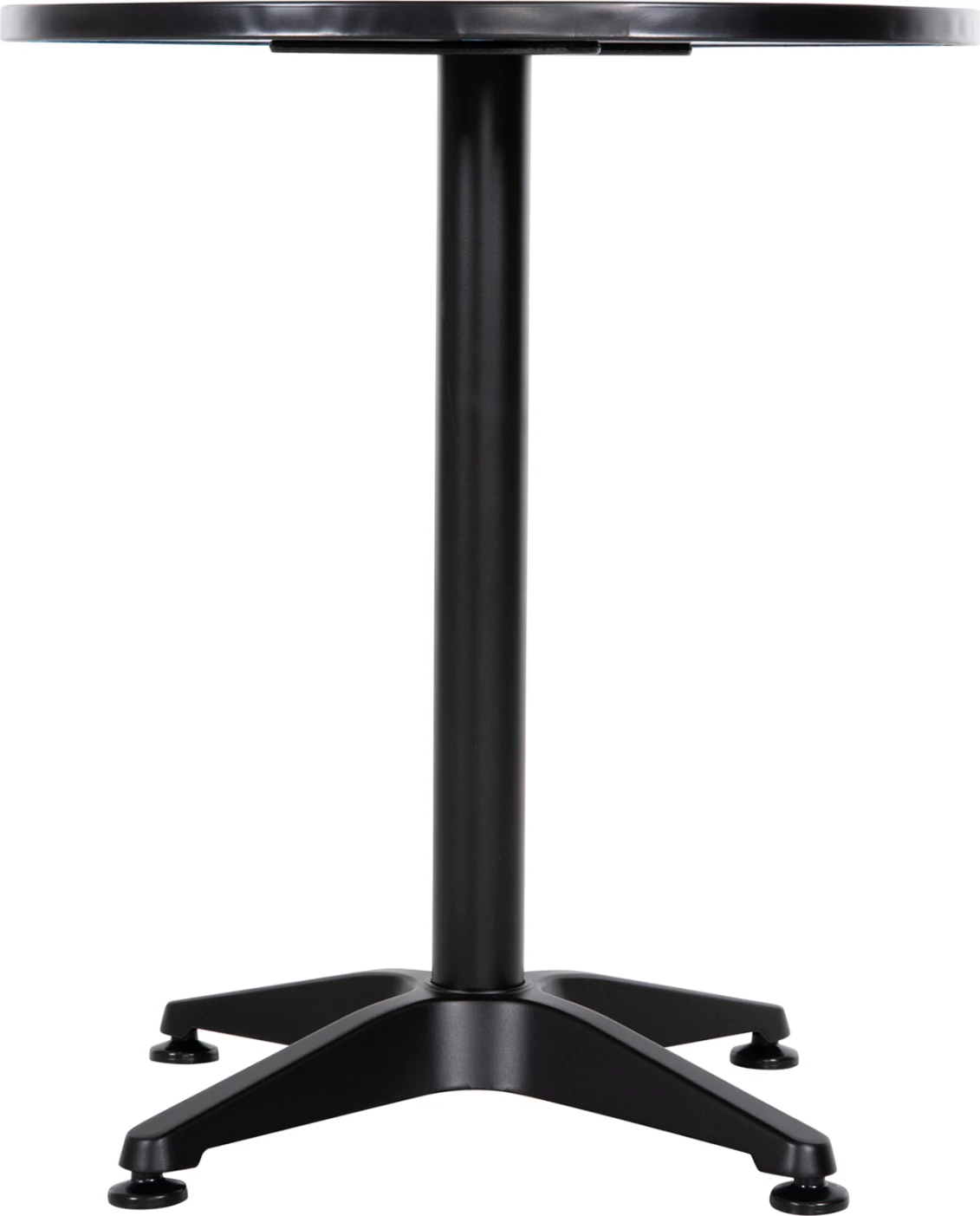 Tavolinë e rrumbullakët për jashtë, GOSS, alumini, ngjyrë e zezë, Φ60x70 cm