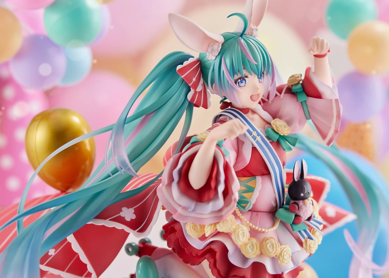 Figurë koleksionuese Square Enix Spiritale Hatsune Miku Birthday 2021 Pretty Rabbit Ver. 1/7