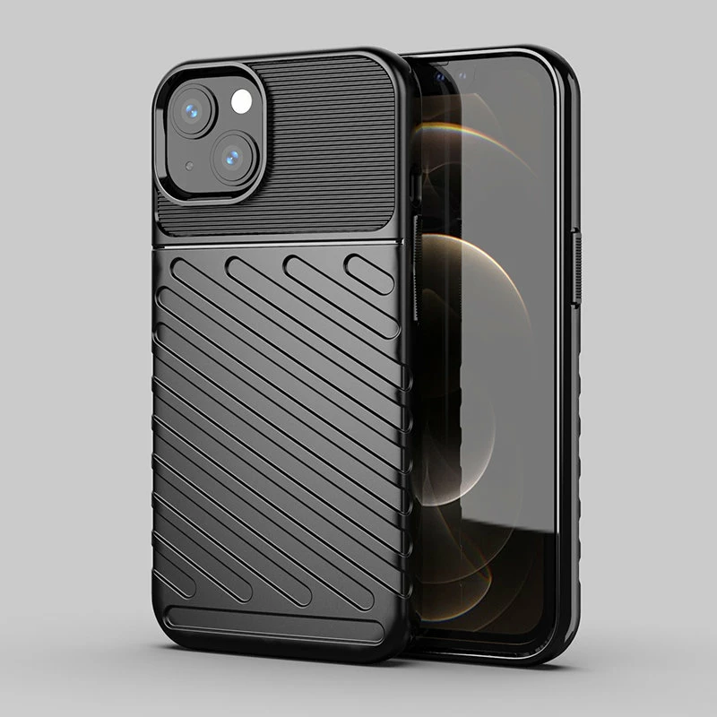 Mbështjellës Hurtel Thunder Case për iPhone 13 mini, TPU, i zi