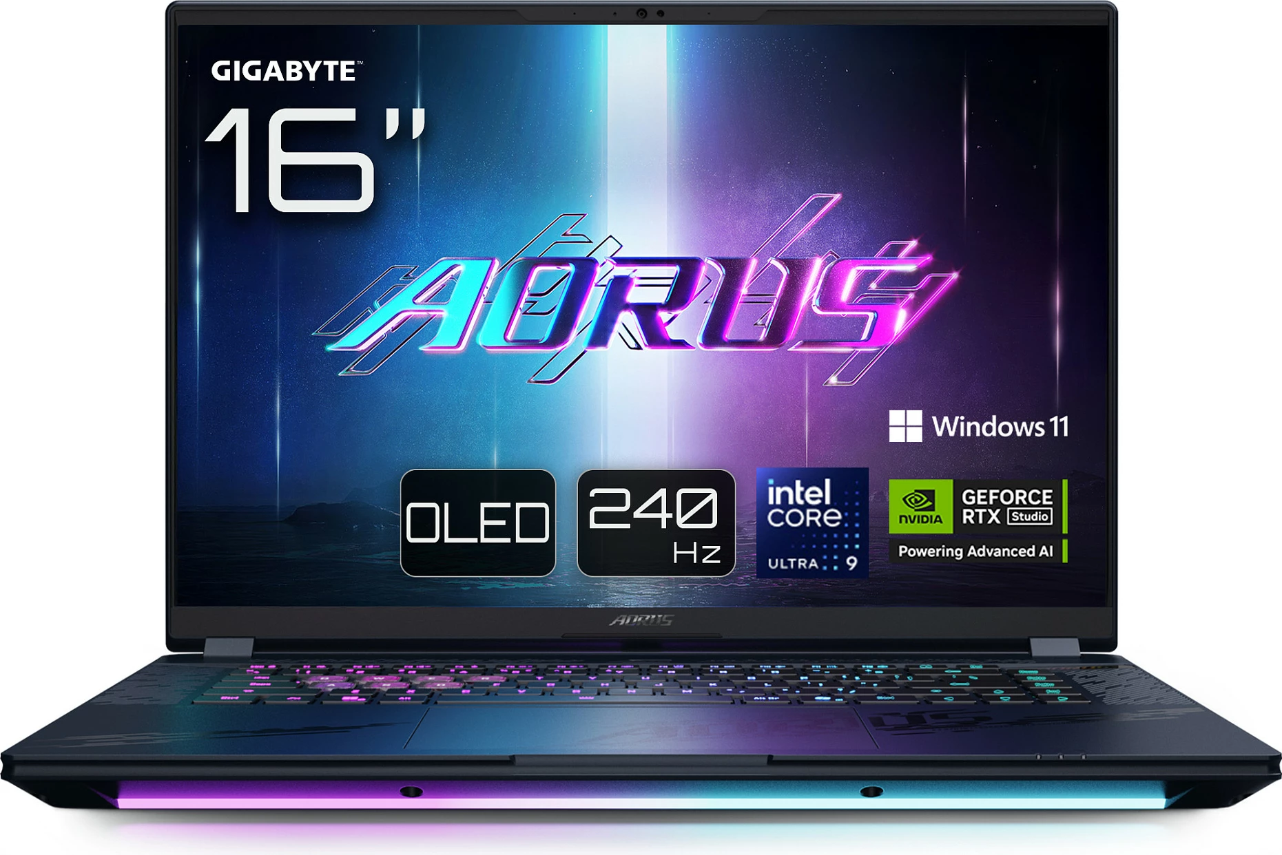 Laptop Gigabyte AORUS MASTER 16 BYHC5DEE65SP, 16" OLED 240Hz, Core Ultra 9, 32GB RAM, 2TB SSD, RTX 5080 16GB, Windows 11 Pro, Dark Tide