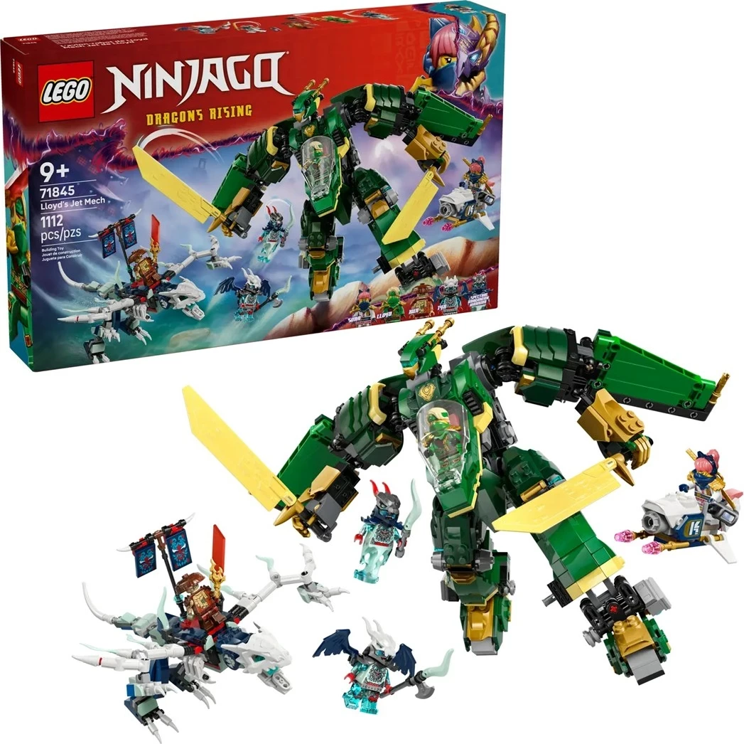 Set LEGO NINJAGO Lloyd’s Jet Mech 71845, 117 pjesë, 5 minifigura