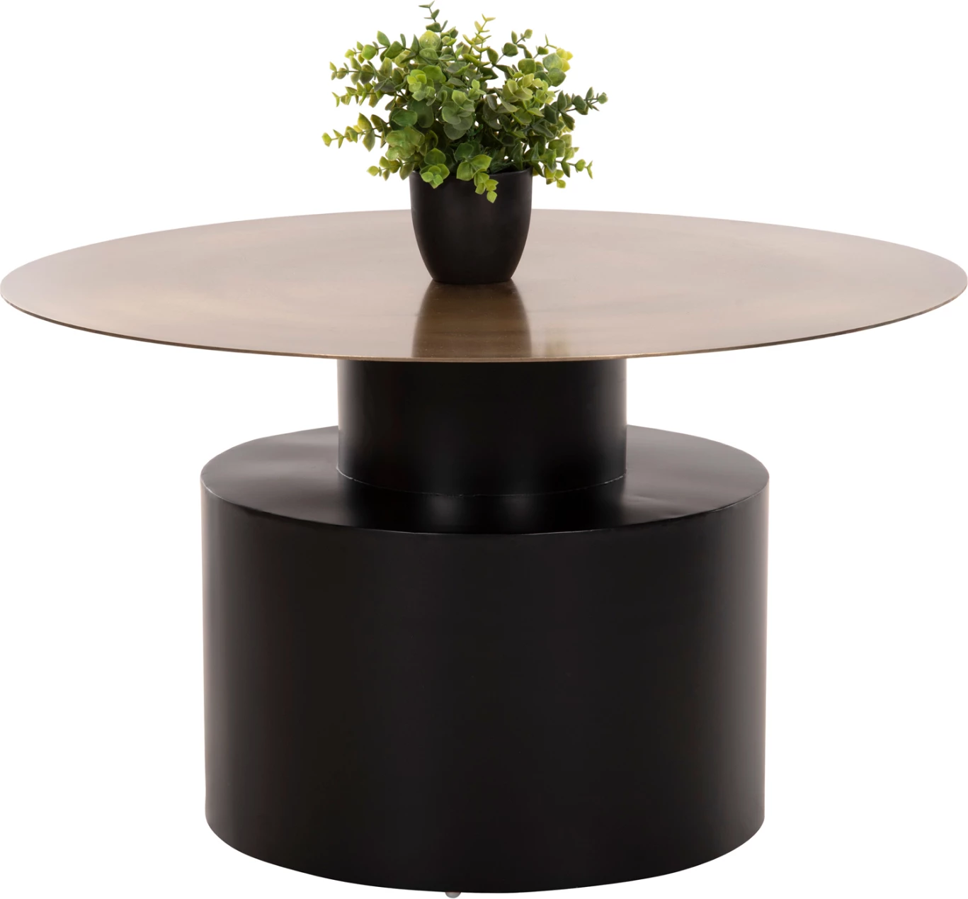 Tavolinë kafeje CUTTY FH9722 metalike, ngjyrë e zezë dhe bronz antik, Φ76x45.5H cm