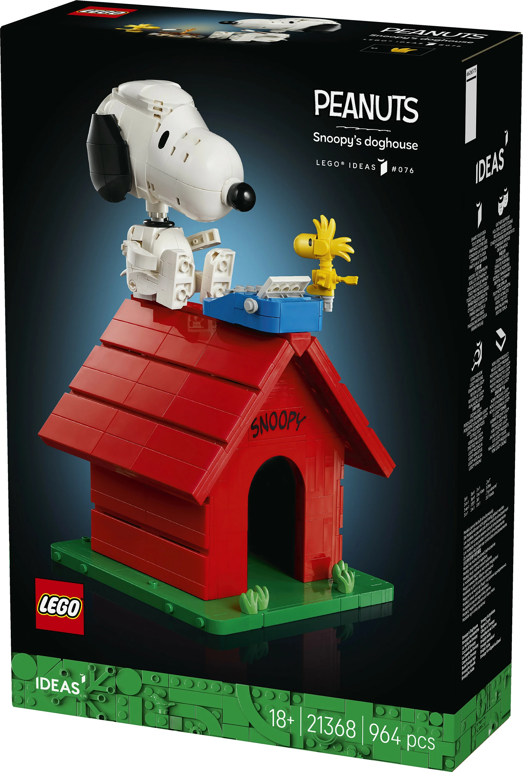 Set ndërtimi LEGO Ideas 21368 Peanuts Shtëpia e qenit e Snoopy, 964 copë, shumëngjyrësh