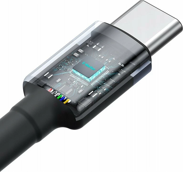 Kabllo USB-C në USB-C Baseus Cafule BSU4887 100W PD 1 m, set 2 copë, e zezë