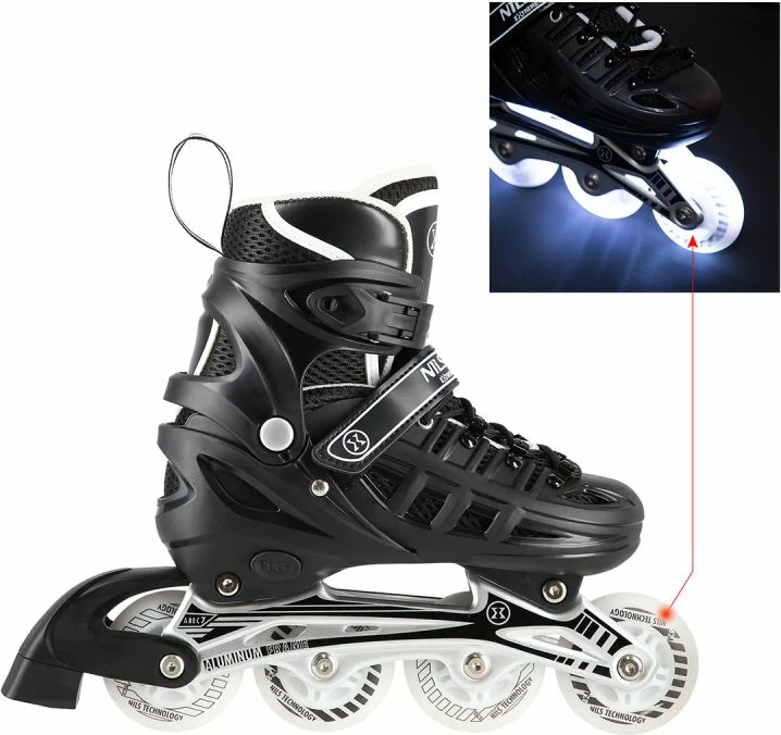 Rollera 4-në-1 Nils Extreme NH10905, të zeza LED, M (35-38)