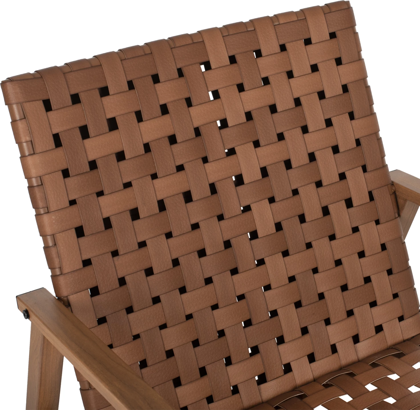 Karrige me krahë FELIPE, pamje druri metali & pamje lëkure ratan, FH5868.01, 63,5x75,5x77Hcm