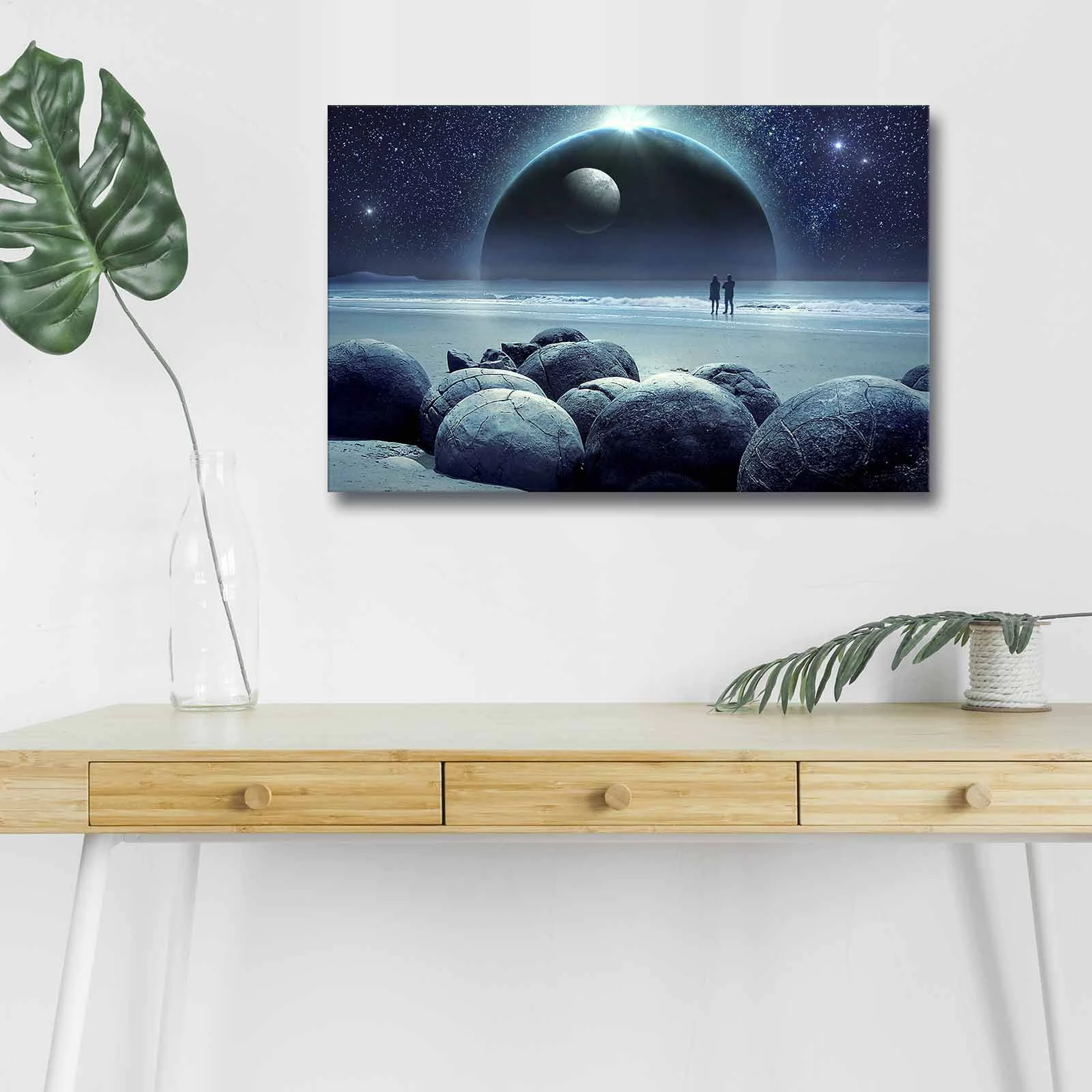 Pikturë dekorative me drita LED, Wallity NASA-022, shumëngjyrëshe, 45x70cm