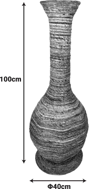 Vazo dekorative Strail, litar banane, ngjyrë natyrale, D40x100cm