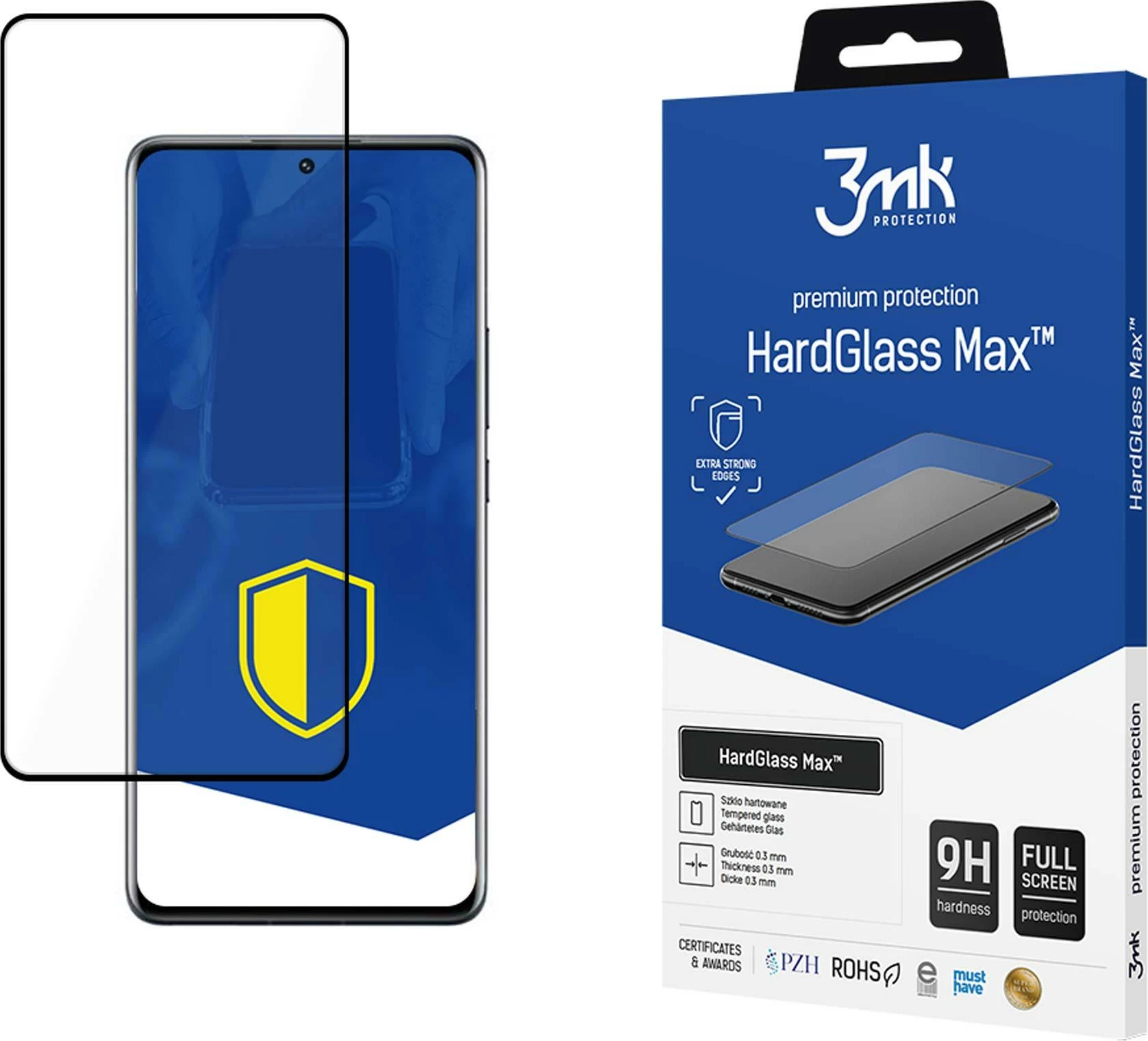 Xham i kalitur mbrojtës ekrani 3mk HardGlass Max, për Xiaomi 12 Pro / 13 Pro, 9H, 0.3 mm, full screen, zi