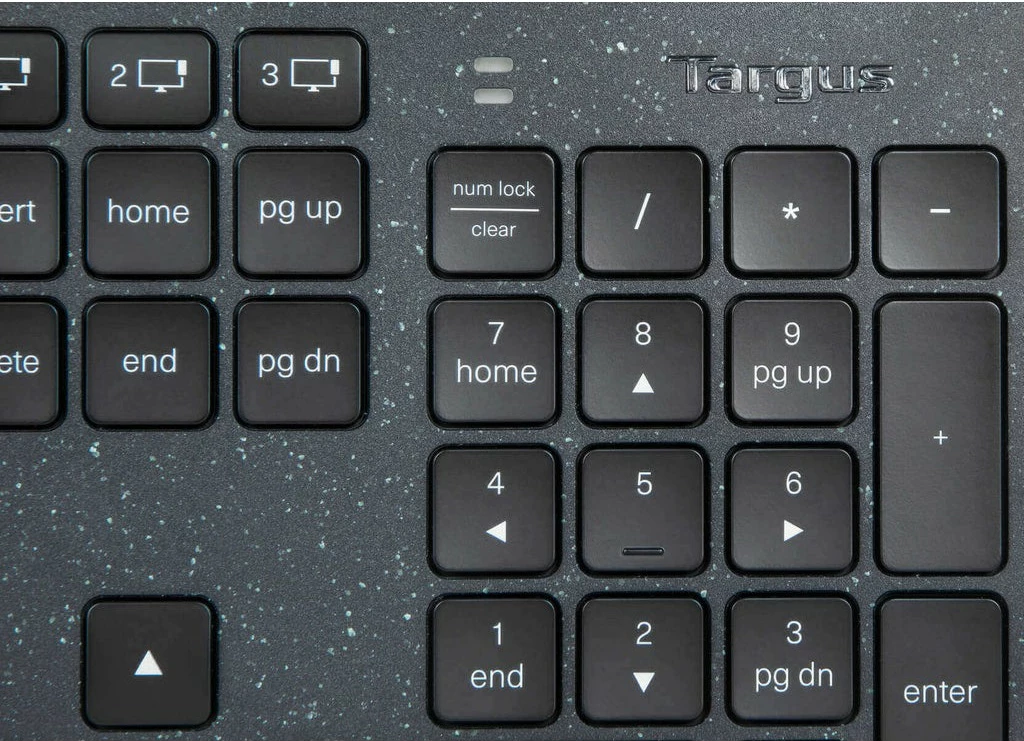 Tastierë Targus EcoSmart, Bluetooth 5.0, AZERTY, ndriçim LED, e zezë