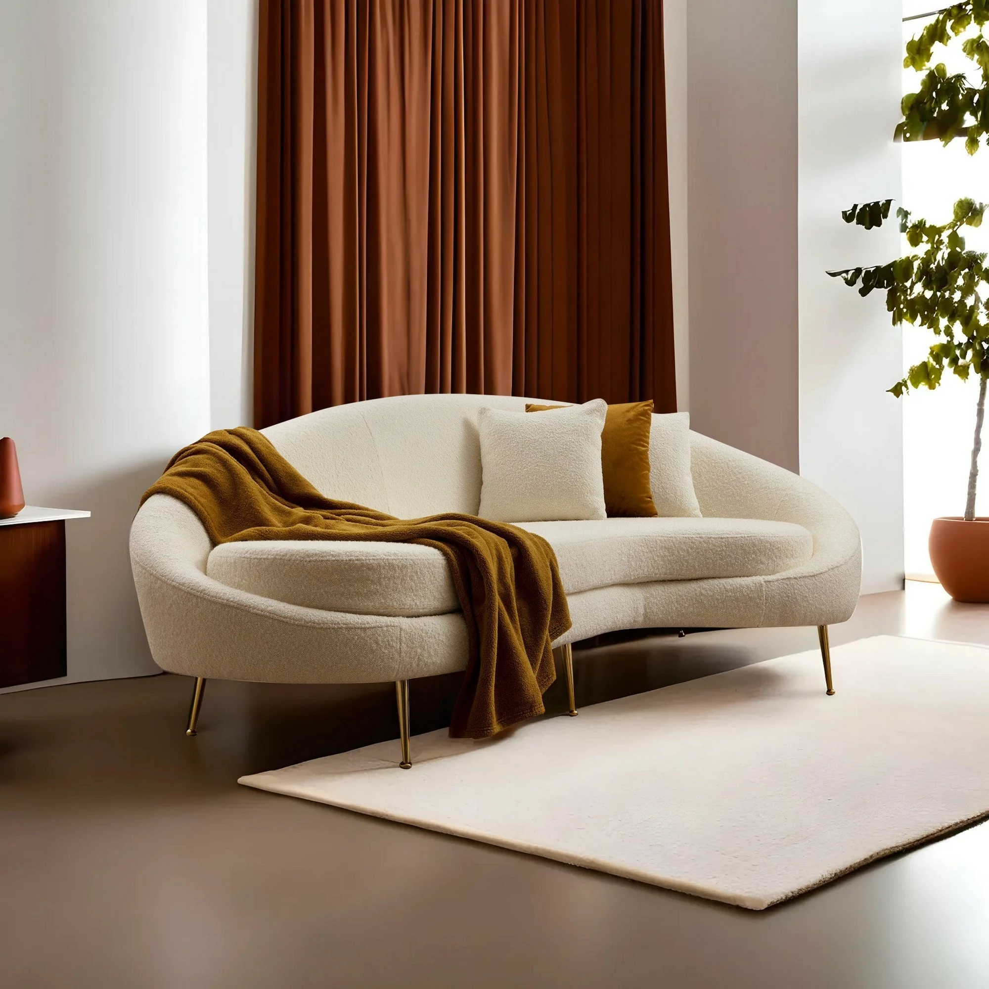 Divan treshe Atelier del Sofa, Eses, boucle krem