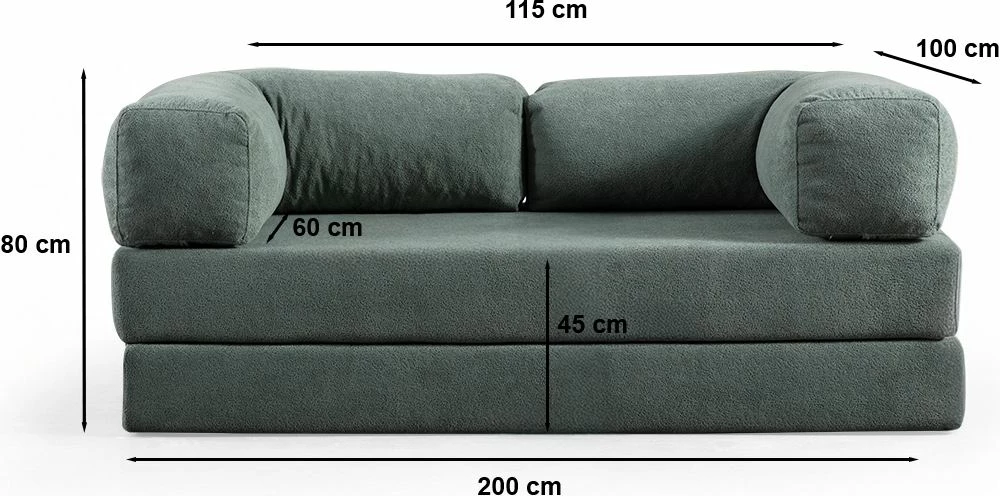 Divan-krevat dy ulëshe, ngjyrë e gjelbër, Atelier del Sofa, Via Con