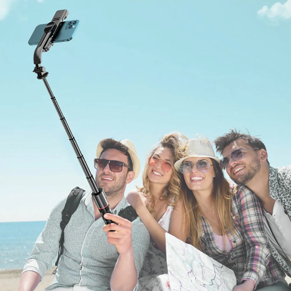 Selfie stick me tripod Tech-Protect L05S me Bluetooth dhe dritë LED, i zi