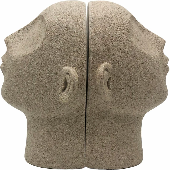 Dekor fytyre VOLTO LIBRO, polirezine, ngjyrë gur bezhë, 25x18.5x23cm