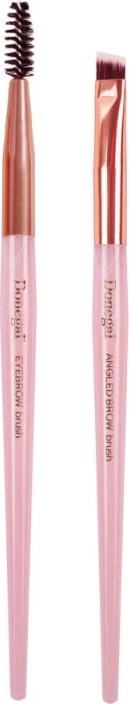 Furça dhe spoolie për vetulla dhe qerpikë Donegal Mineral Pink për femra, 2 copë, pink