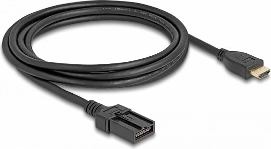 Kabllo HDMI DeLOCK HDMI-A në HDMI-E Automotive, 3 m, 4K 60 Hz, e zezë