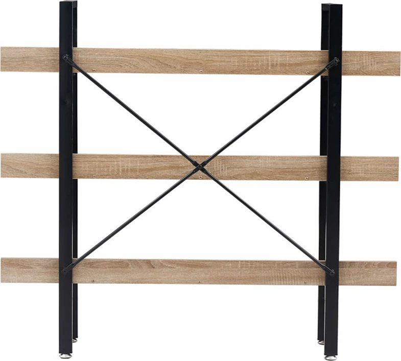 Raft librash Horizon, 3 rafte, sonoma e zezë, 120x28x106