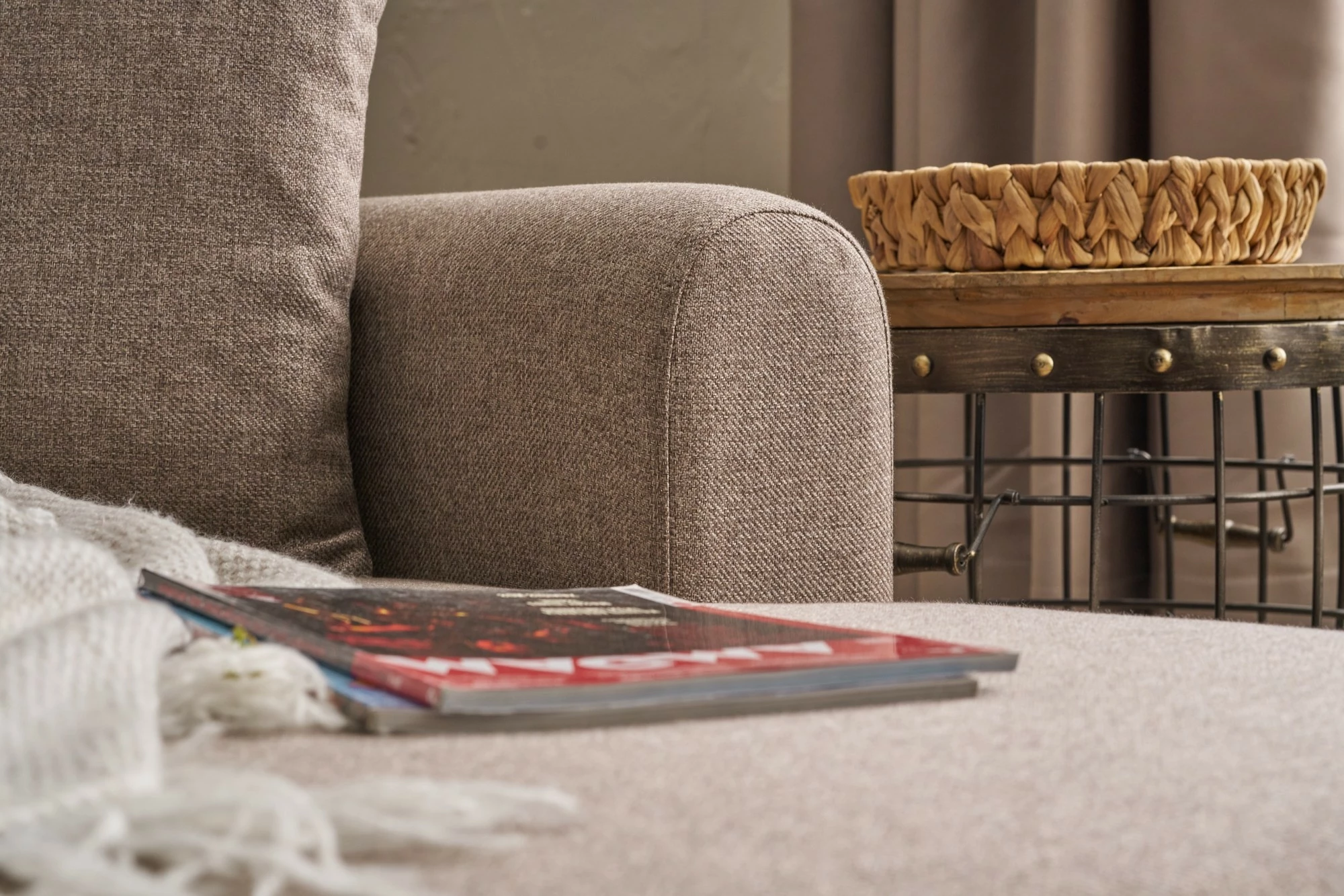 Kënd divan-krevat Atelier del Sofa, mane djathtas, ngjyrë kafe