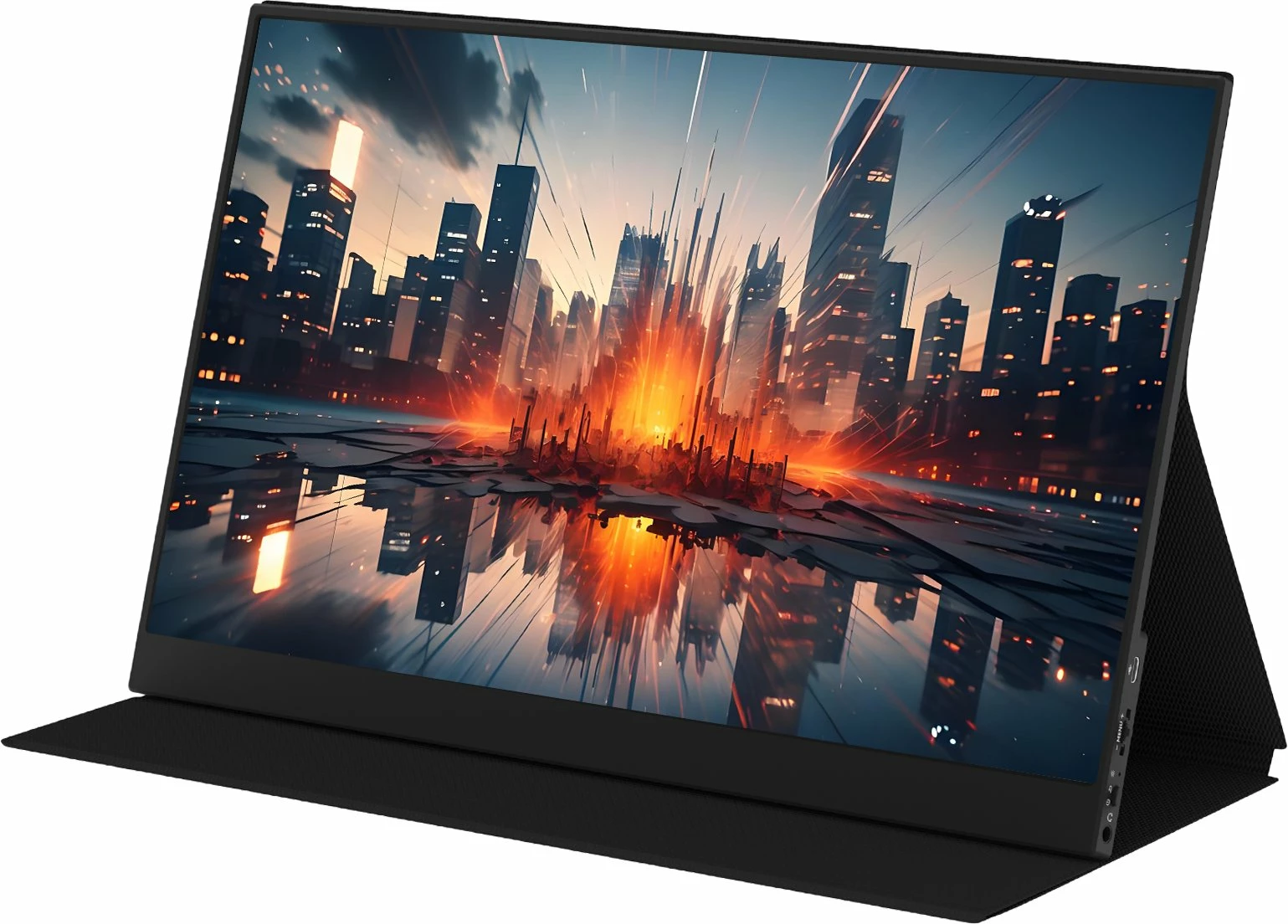 Monitor portativ Zeuslap P16A 16\" FullHD IPS 144Hz, i zi, set me kabllo e karikues