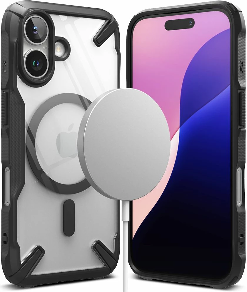Mbështjellës Ringke Fusion X MagSafe për iPhone 16, i zi