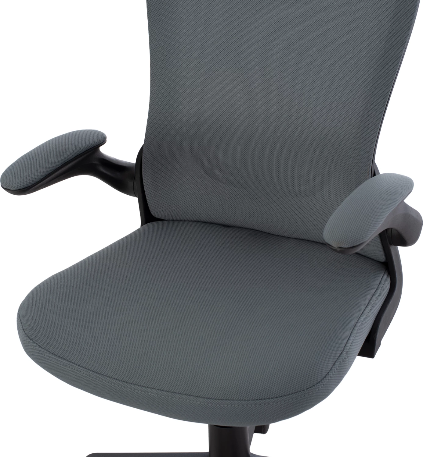 Karrige zyre FH1, kornizë e zezë, pëlhurë rrjetë gri, 60x56x105