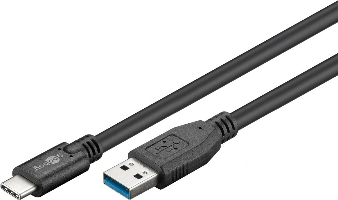 Kabllo USB Goobay USB-A në USB-C, 0.5m, e zezë