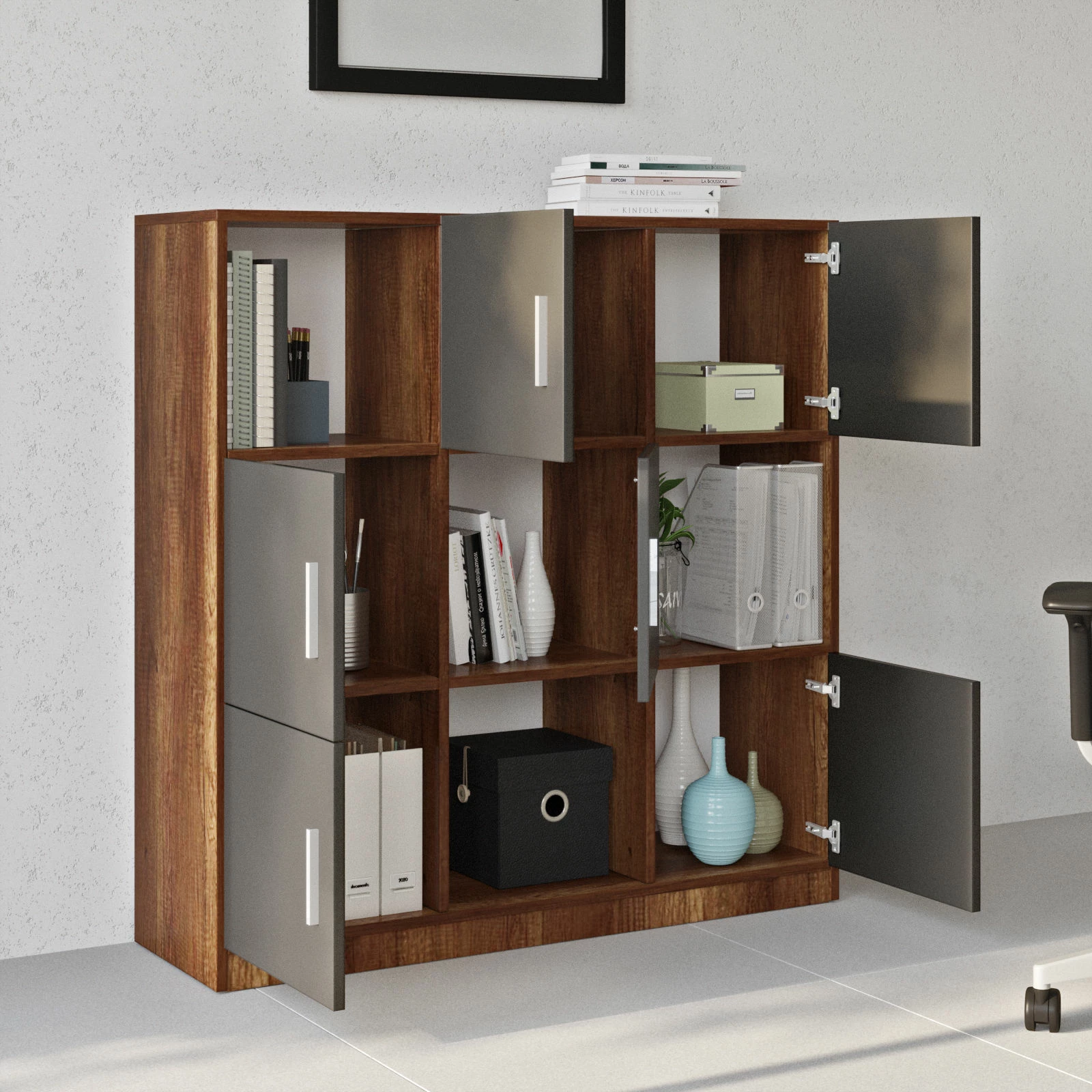 Dollap multifunksional Hanah Home, Vo7-Ba, ngjyrë arr dhe antracit