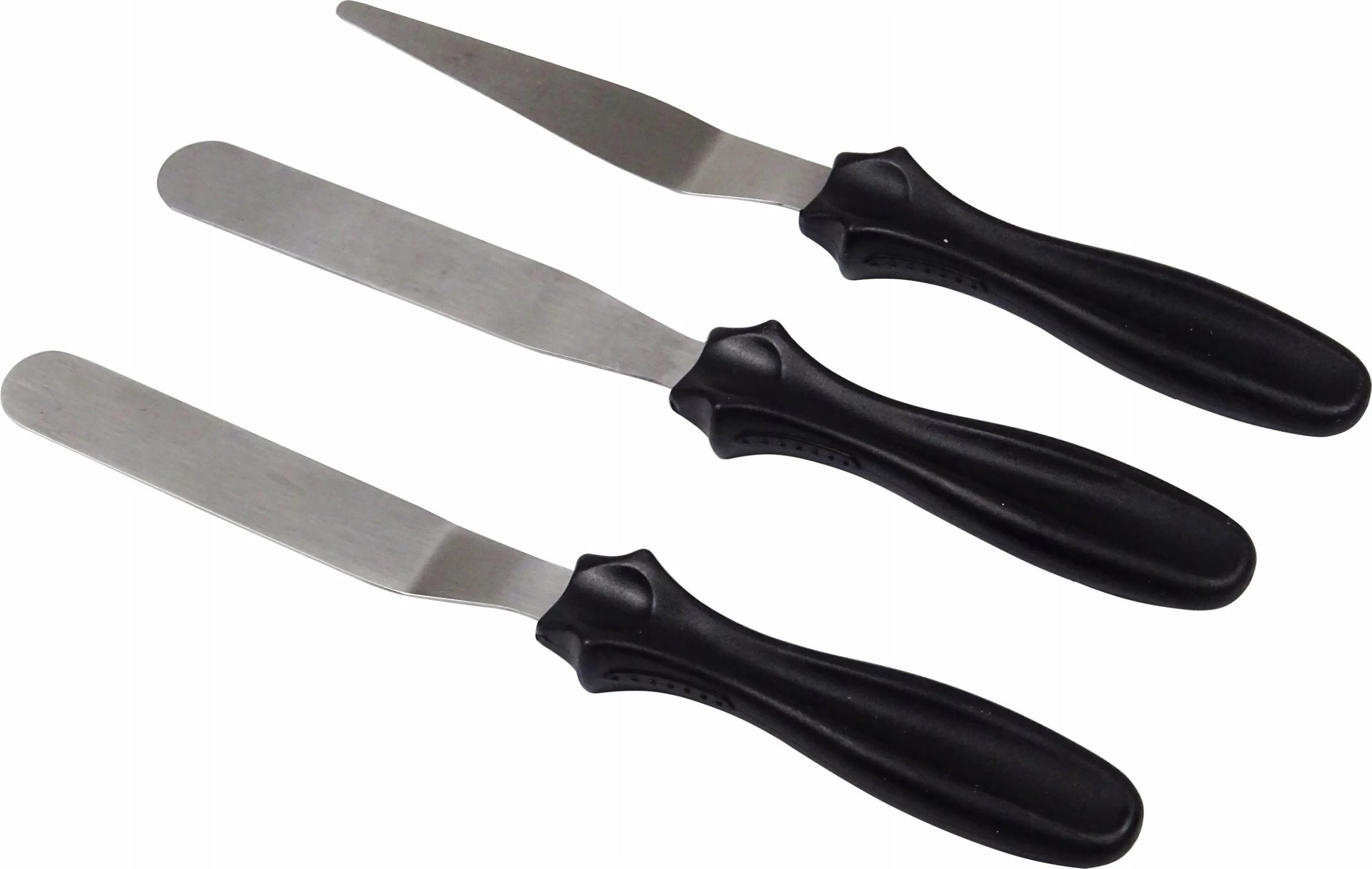 Spatulë dekorimi, Brunbeste BB-1693, inoks 22–23.5 cm, e zezë, set 3 copë