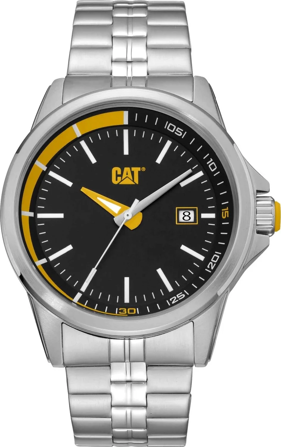 Orë dore CAT Slider PY.141.11.127 43 mm, çelik inox, e zezë/verdhë