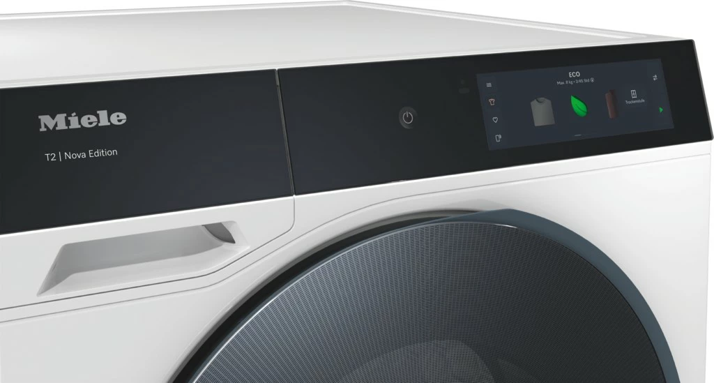 Tharëse rrobash me pompë nxehtësie Miele TQ 1000 WP Nova Edition, e bardhë