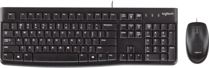 Set tastierë dhe Maus, Logitech, Desktop MK120, USB me kabllo, layout US, e zezë