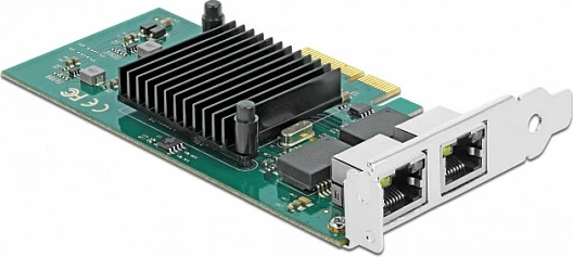 Kartelë rrjeti PCIe DeLOCK Intel i82576, 2x RJ45 Gigabit LAN, PCI Express x4, e zezë/jeshile