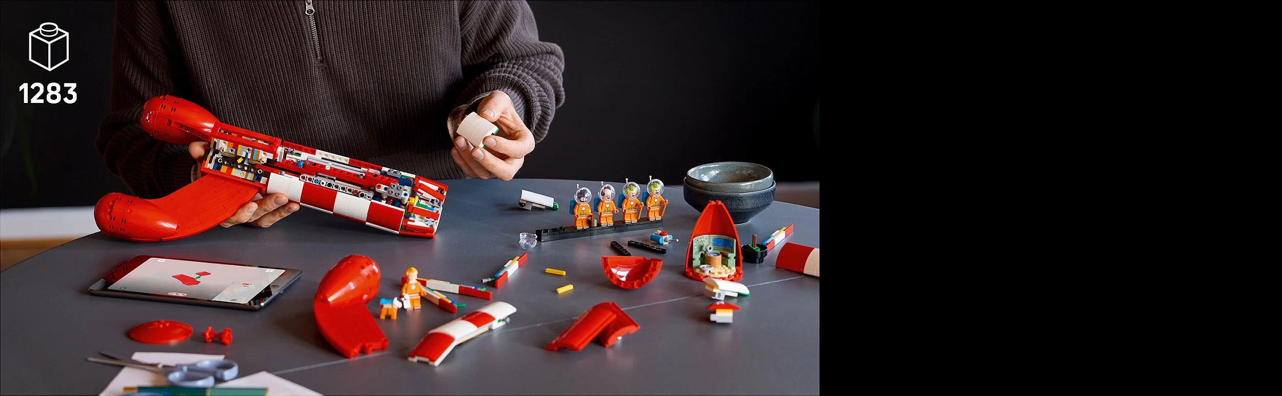 Set ndërtimi LEGO Ideas 21367 Tintin Moon Rocket, 1283 pjesë, 18+, multikolor