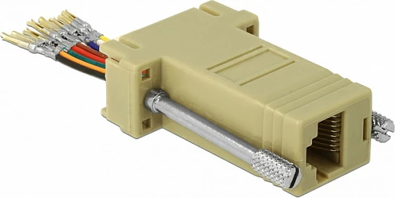 Adapter serial DeLOCK 66164, Sub-D 9-pin (DB9) në RJ-45, zi/gri
