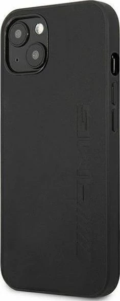 Mbështjellës Mercedes AMG Petronas F1 Team AMG AMHCP13SDOLBK për iPhone 13 mini 5.4", hardcase, lëkurë natyrale Hot Stamped, i zi