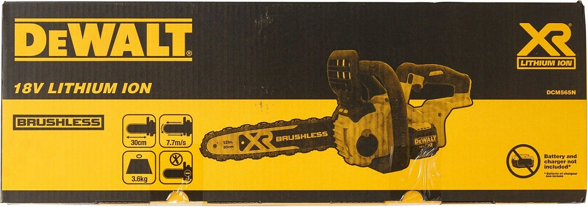 Sharrë elektrike DeWALT DCM565N-XJ, 30 cm, bateri 5 Ah, zi-verdhë