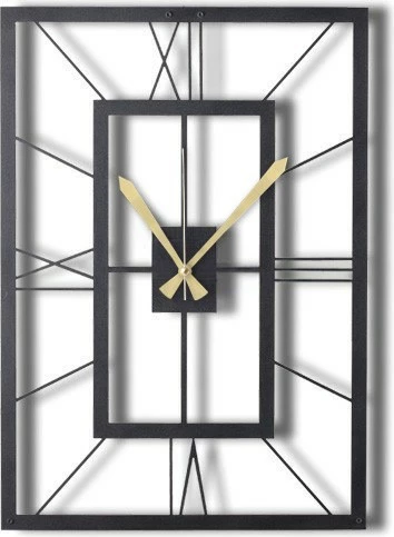 Orë muri dekorative prej metali, Wallity, November, e zezë, 49x34.5cm