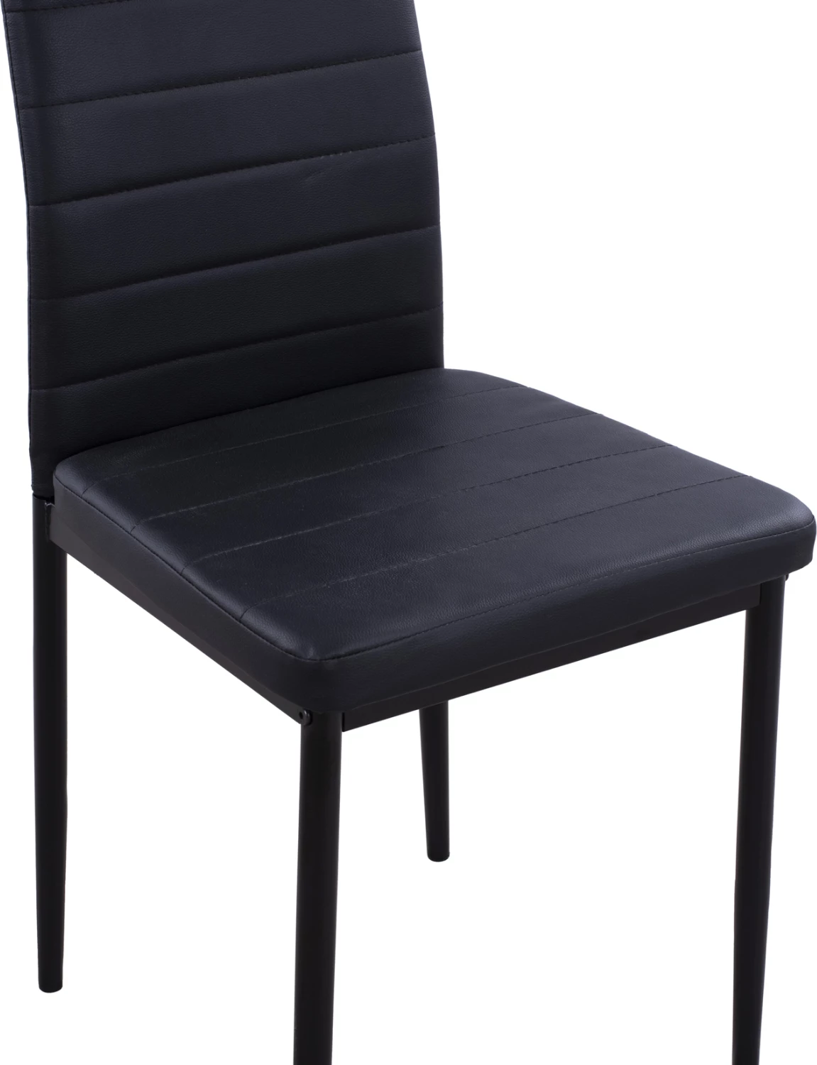 Karrige metalike Lady FH0037.12, kornizë metalike e zezë PU, set prej 4 copash, 40x48x95 cm