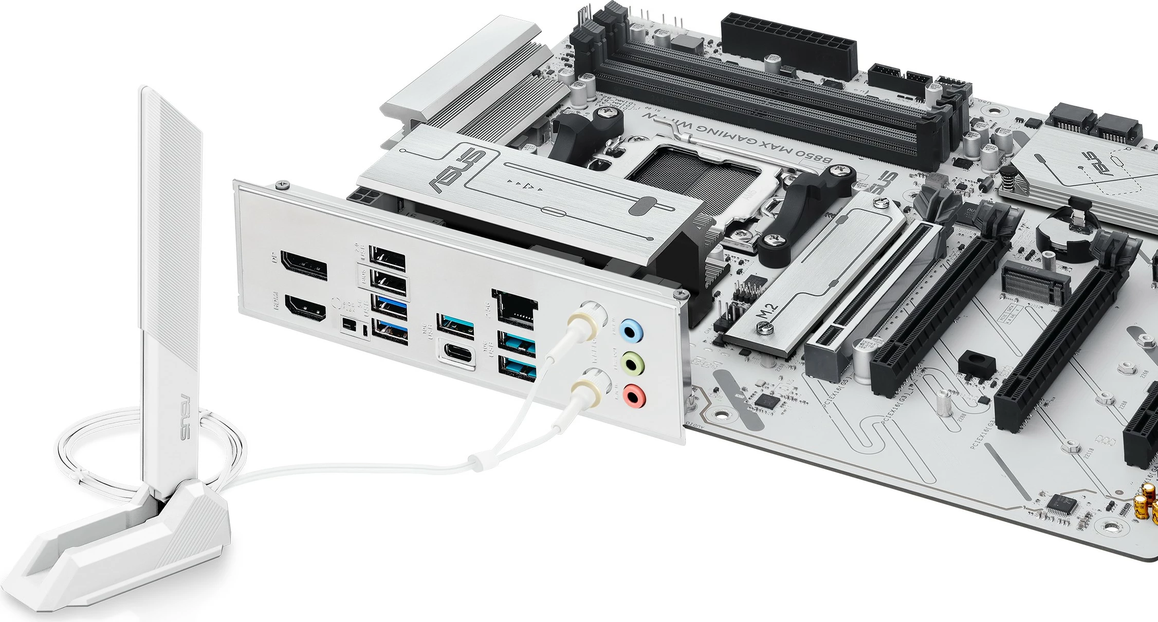 Pllakë amë ASUS B850 MAX GAMING WIFI W, Socket AM5, DDR5, Wi-Fi, e bardhë