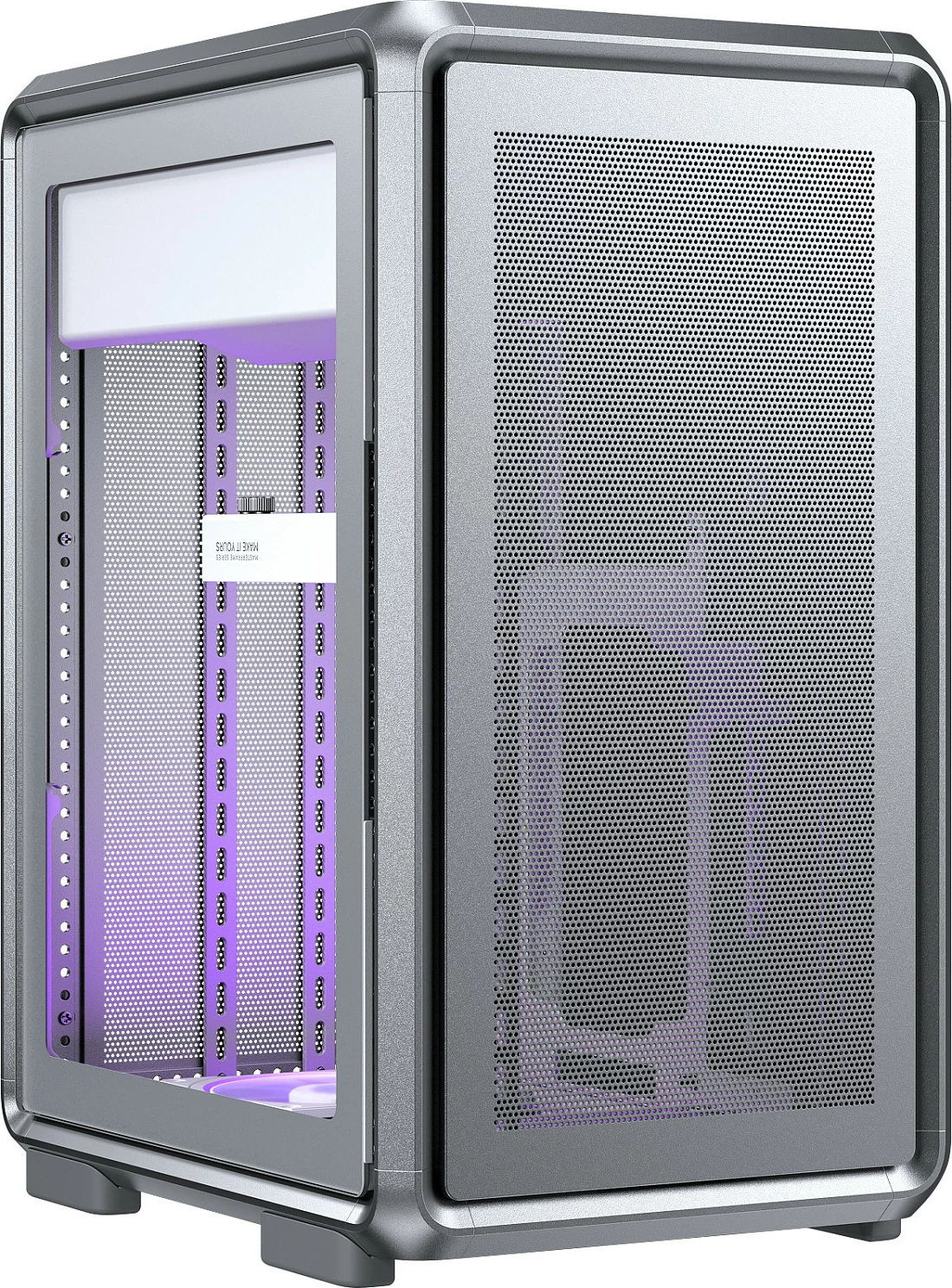 Kasë PC Cooler Master MasterFrame 400 Mesh, Midi Tower, USB-C, Silver/Transparent