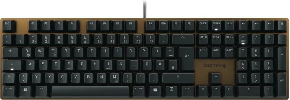 Tastierë mekanike Cherry KC 200 MX, QWERTZ, USB, Cherry MX Brown, e zezë, bronz