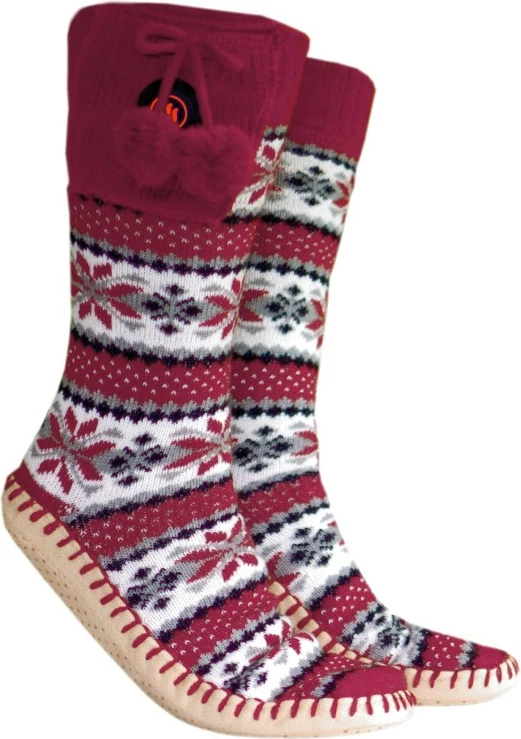 Papuqe të ngrohshme me çorape Glovii GQ5L, L (EU 40-44), 2500mAh, bardh-kuqe-gri, set me 2 bateri