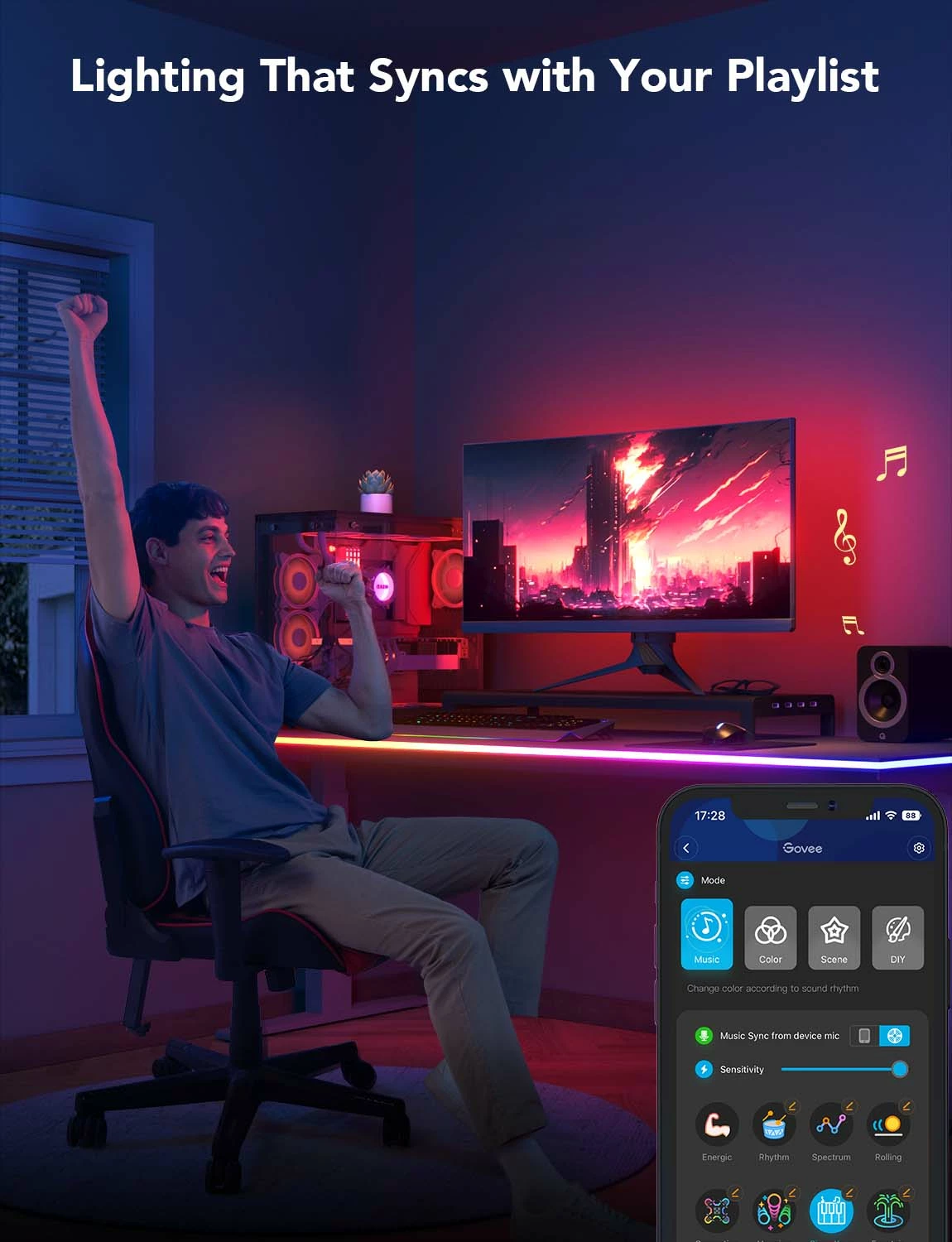Shirit neon LED Govee H61C3 3m RGBIC Bluetooth, prizë EU