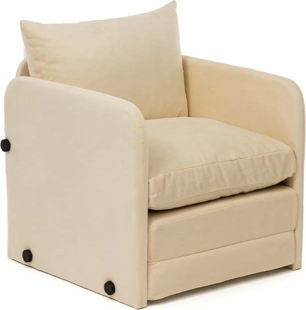 Krevat-karrige një vendës, Atelier del Sofa, Saga Single, krem