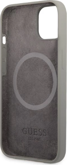 Mbështjellës Guess GUHMP13MSPLG për iPhone 13 6.1", silikon, MagSafe, gri