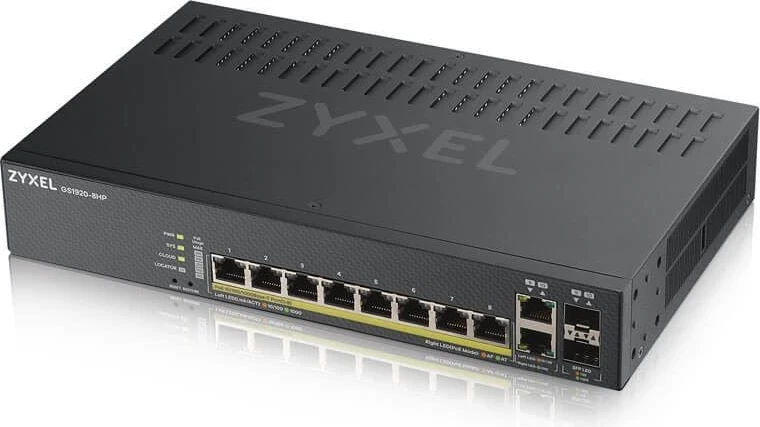 Switch Zyxel GS1920-8HPV2, 8 porte LAN, 2 porte 1/10 Gbit, PoE