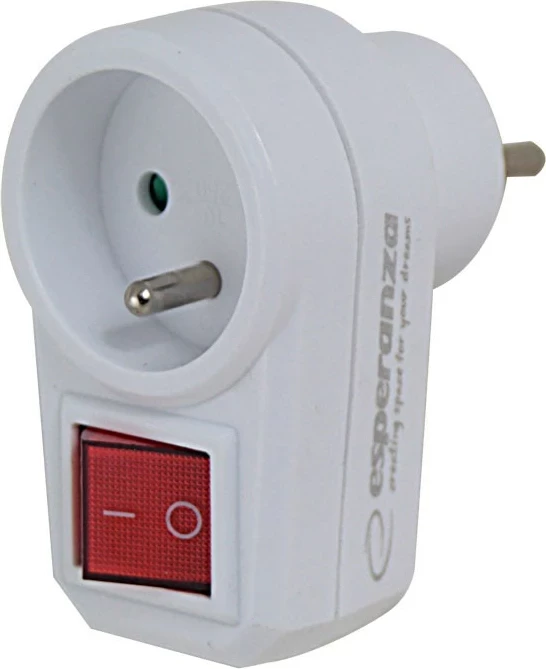 Shpërndarës elektrik Esperanza ELK301W me çelës, 1 prizë, E, Bardhë