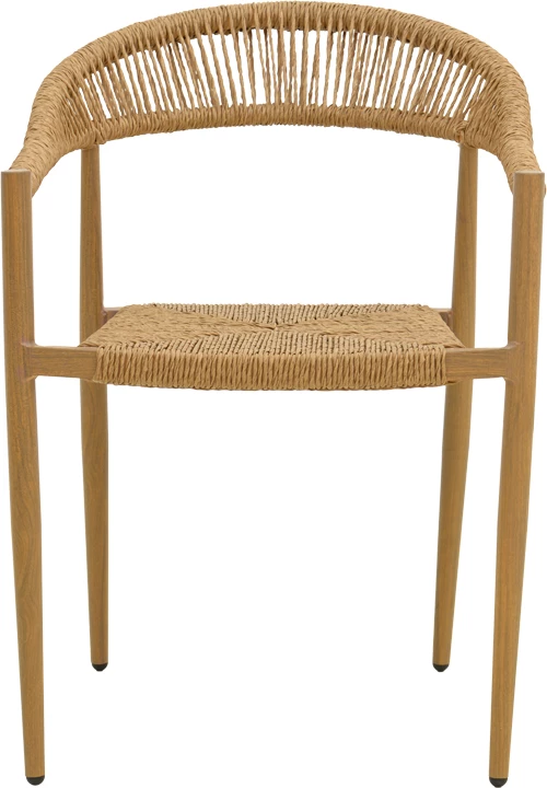 Karrige Rayana alumini, e grumbullueshme, ratan natyral, 56x61.5x77.5cm